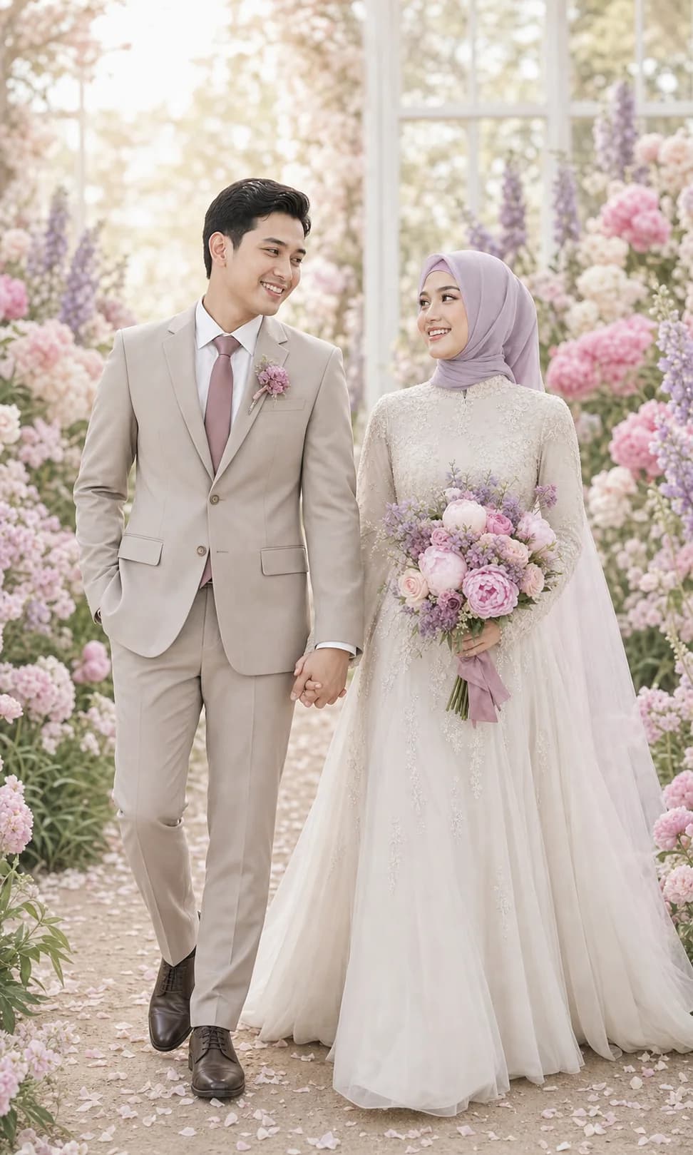 Mia dan Reza berjalan bersama