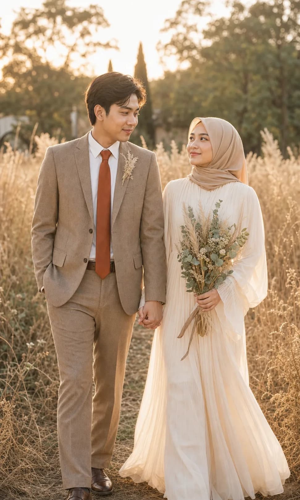 Lina dan Hendra di padang rumput